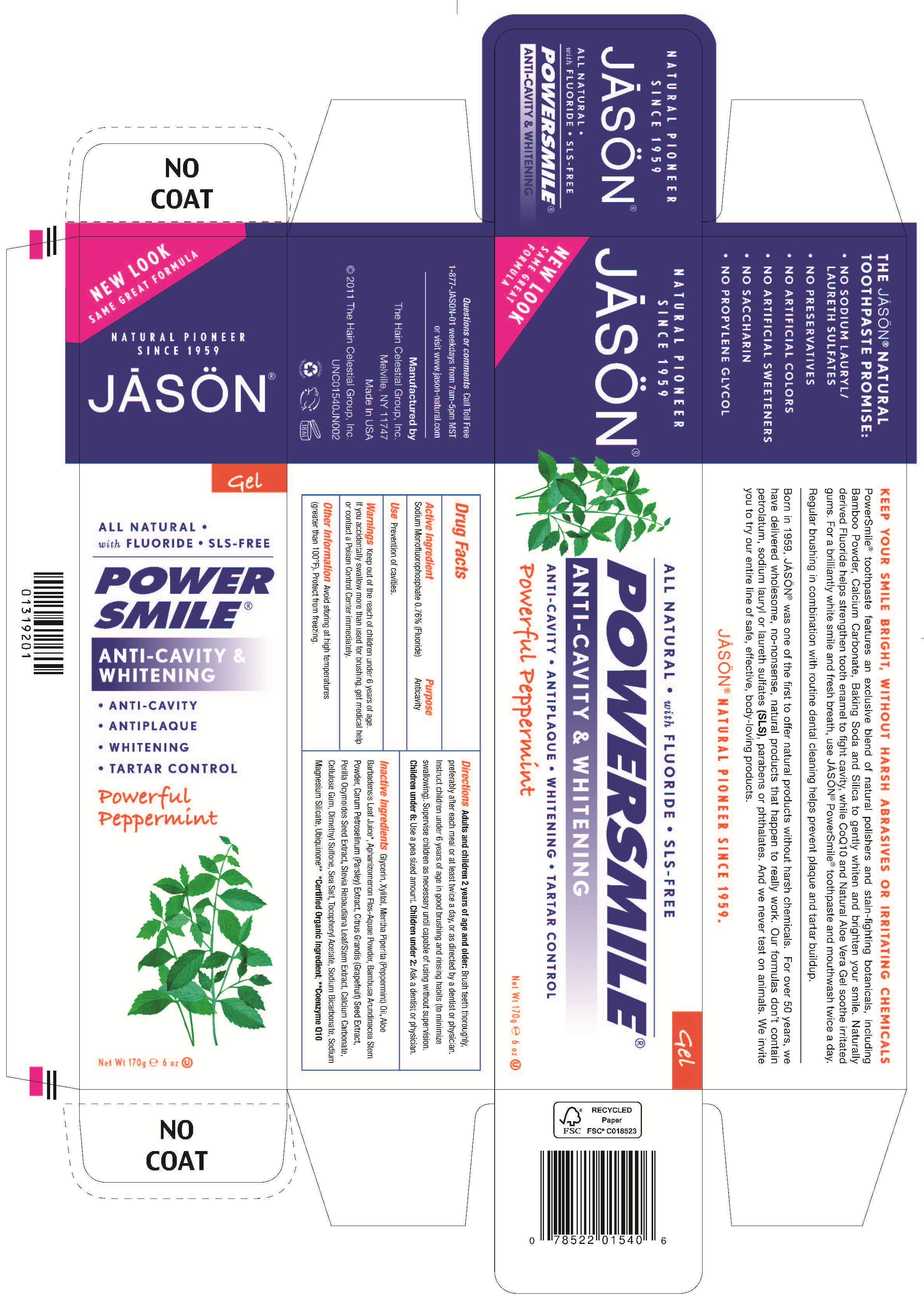 Jason Powersmile Anticavity ,Whitening Powerful Peppermint